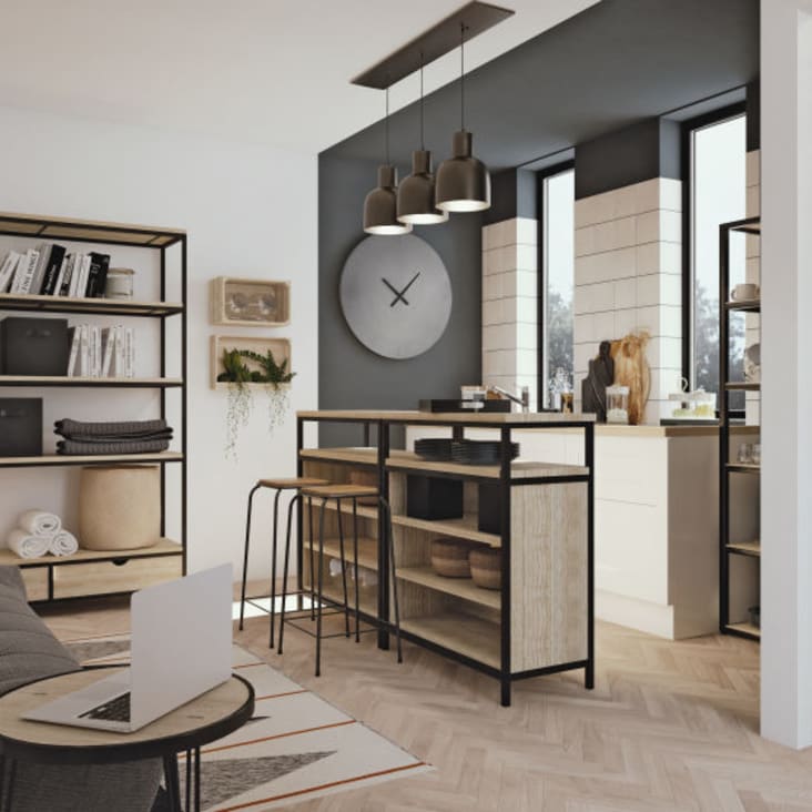 Maisons Du Monde Long Island - Estantería Industrial De Abeto Macizo Blanco Y Metal