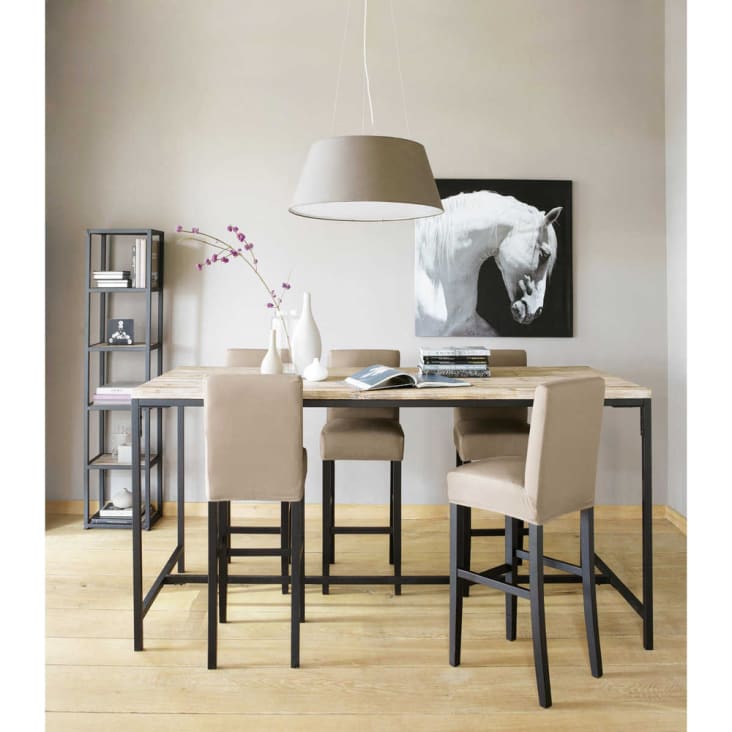 Maisons Du Monde Long Island - Estantería Industrial De Abeto Macizo Blanco Y Metal