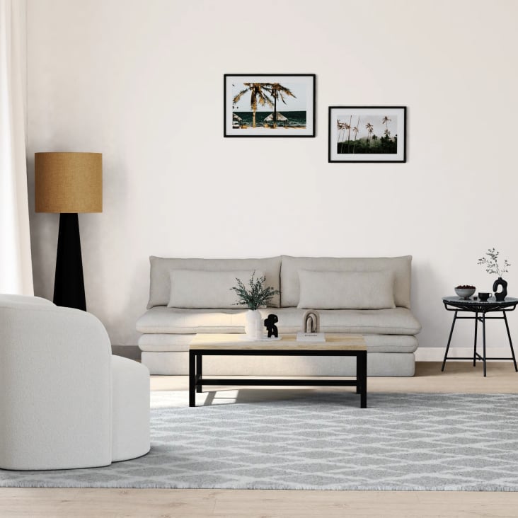 Maisons Du Monde Long Island - Mesa Baja Industrial De Abeto Macizo Y Metal