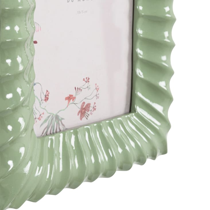 Maisons Du Monde Lopuna - Marco De Fotos De Resina Con Efecto De Olas Verdes De 11x16 Cm