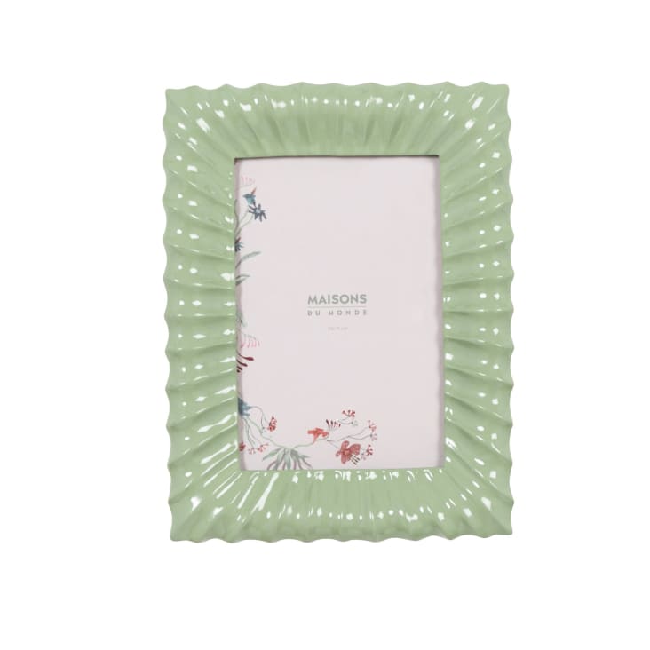 Maisons du Monde Lopuna - Marco de fotos de resina con efecto de olas verdes de 11x16 cm
