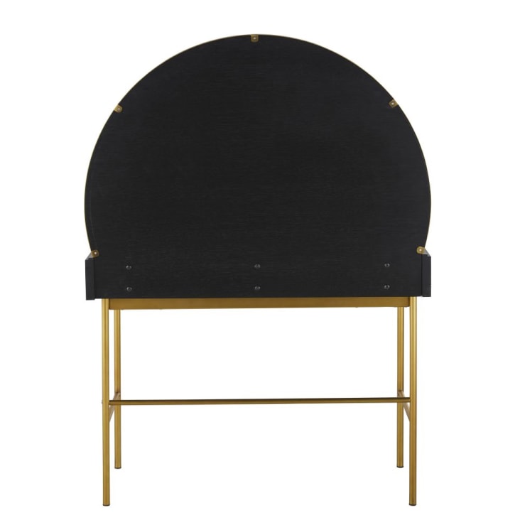 Maisons Du Monde Loreto - Tocador Negro De Rejilla De Ratán Y Metal Color Latón Con 1 Cajón