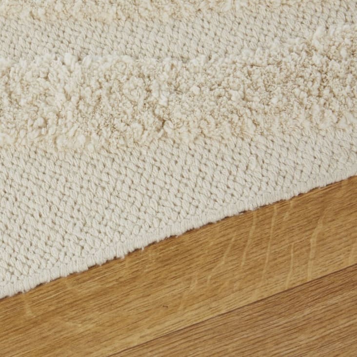 Maisons Du Monde LOTARO - Alfombra De Algodón Ecológico Color Crudo Con Estampados Afelpados 140 X 200 Cm