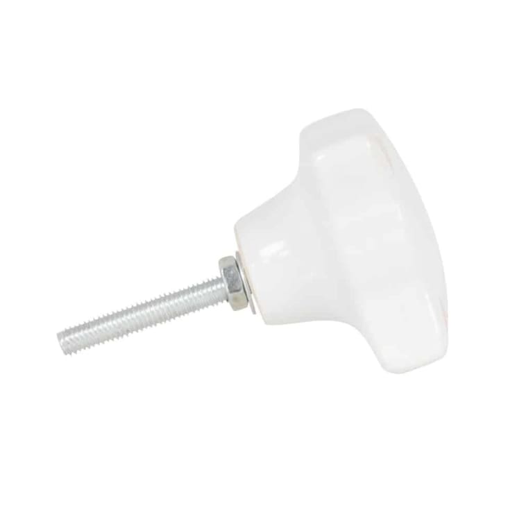 Maisons Du Monde Lote De 4 - Pomo De Cerámica Color Blanco Y Rosa