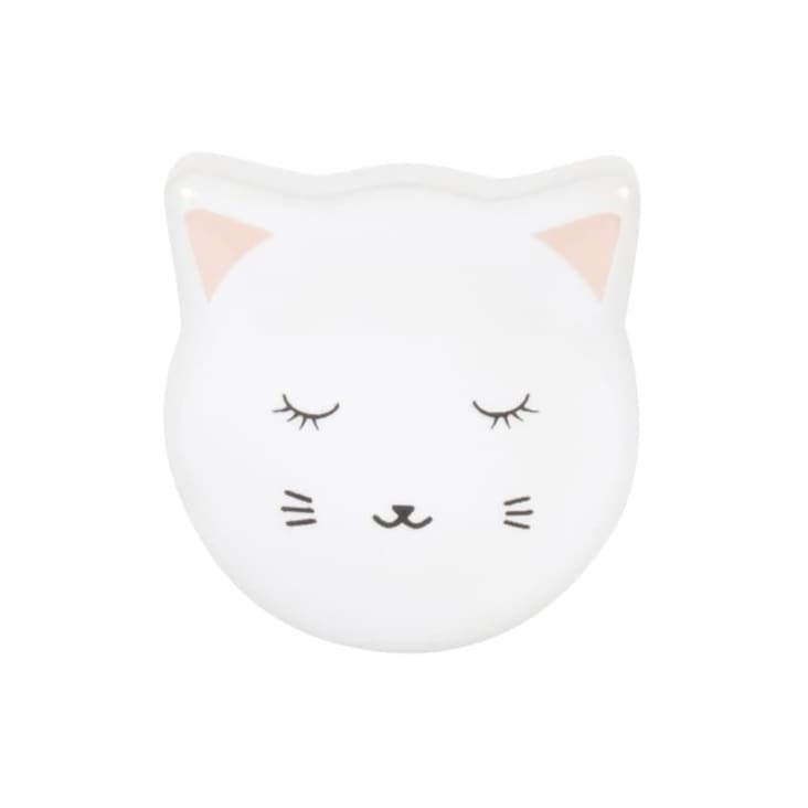 Maisons du Monde Lote de 4 - Pomo de cerámica color blanco y rosa