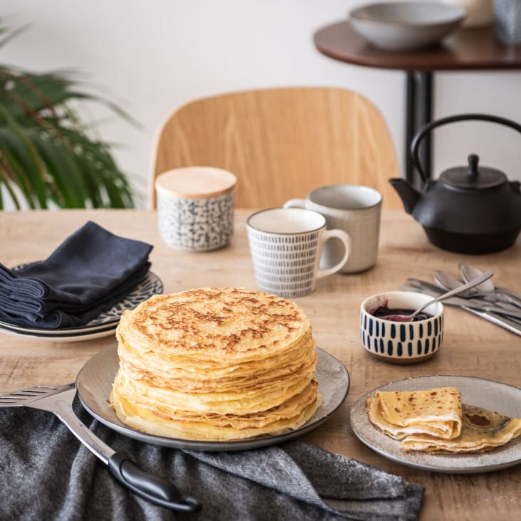 Maisons Du Monde Lote De 6 - Plato De Postre De Cerámica Color Gris Claro