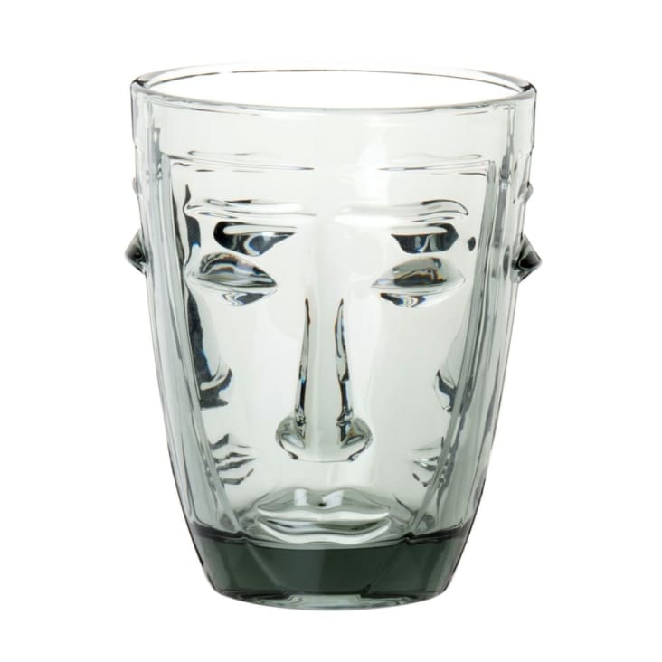 Maisons Du Monde Lote De 6 - Vaso Con Rostro De Cristal Tintado Gris