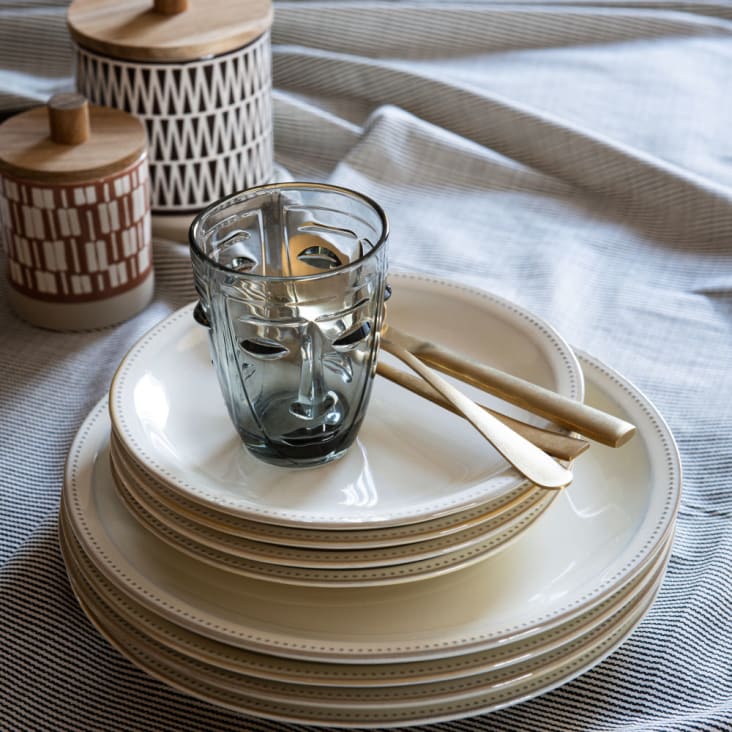 Maisons Du Monde Lote De 6 - Vaso Con Rostro De Cristal Tintado Gris