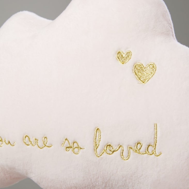 Maisons Du Monde LOU - Nube Musical Rosa Con Bordado Dorado