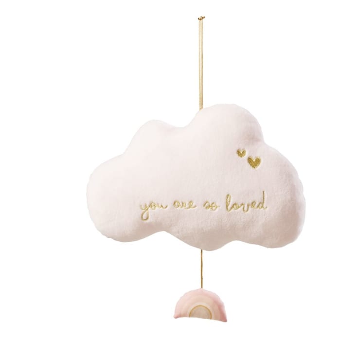 Maisons du Monde LOU - Nube musical rosa con bordado dorado