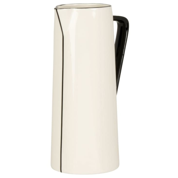 Maisons Du Monde LOUISA - Jarra De Gres Blanco Y Negro 0 9 L