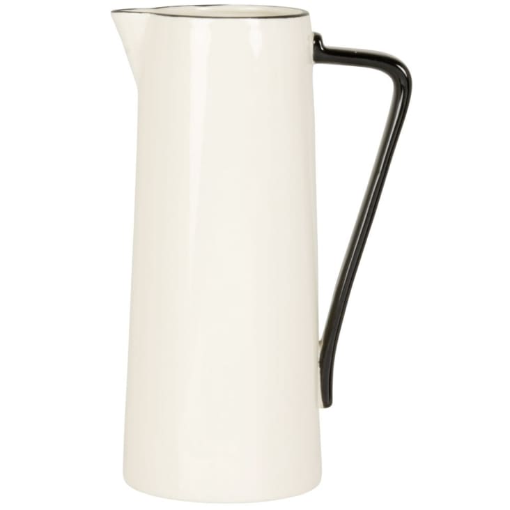 Maisons du Monde LOUISA - Jarra de gres blanco y negro 0 9 l