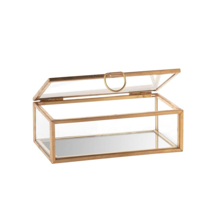 Maisons Du Monde LOUISA - Joyero De Cristal Y Metal Dorado
