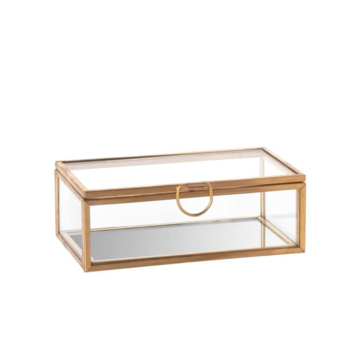 Maisons du Monde LOUISA - Joyero de cristal y metal dorado