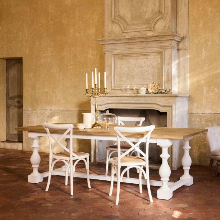 Maisons Du Monde Louise - Bol De Cerámica Blanca Con Flores Amarillo