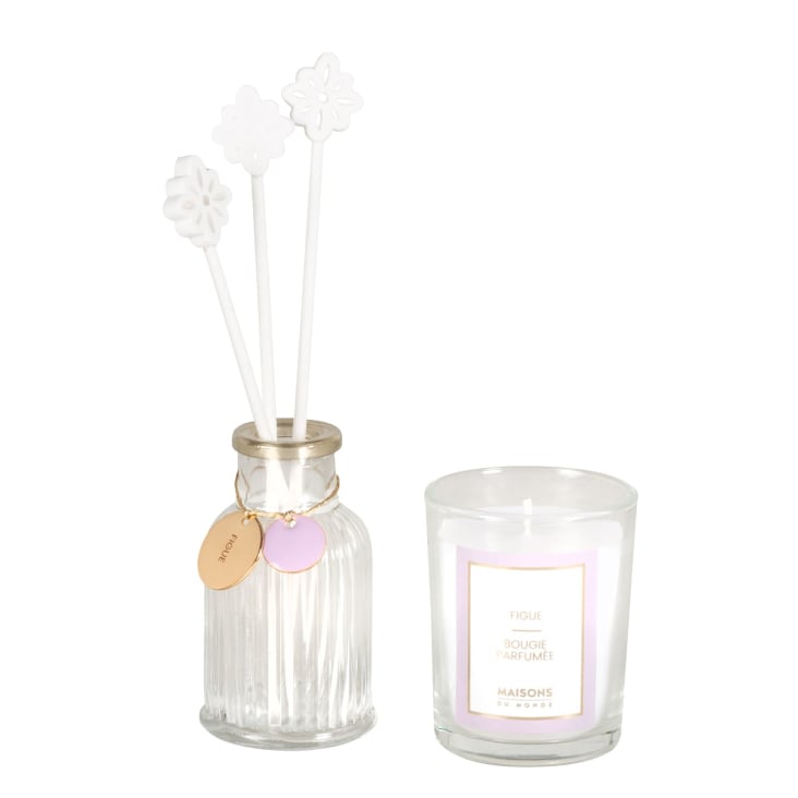 Maisons Du Monde Louise - Set 1 Vela Perfumada Y Difusor De Fragancia Aromática De Higo 100 Ml