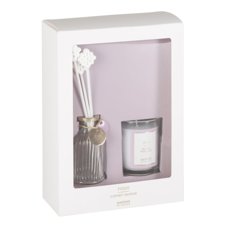 Maisons du Monde Louise - Set 1 vela perfumada y difusor de fragancia aromática de higo 100 ml