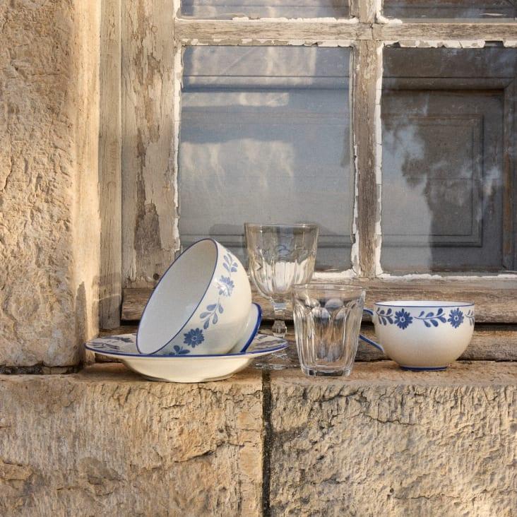 Maisons Du Monde Louise - Taza De Cerámica Blanca De Flores En Azul