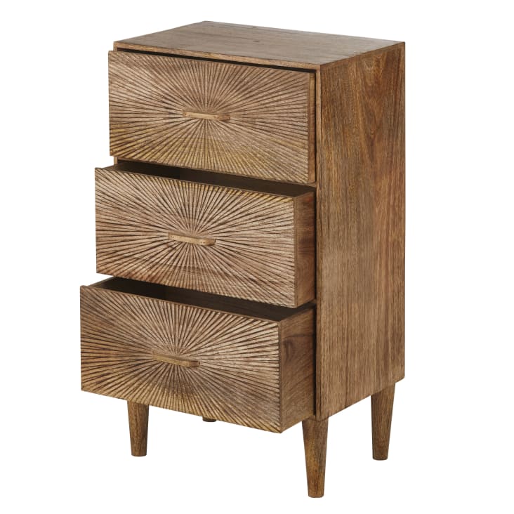 Maisons Du Monde LOUISON - Cajonera Pequeña Marrón Con 3 Cajones