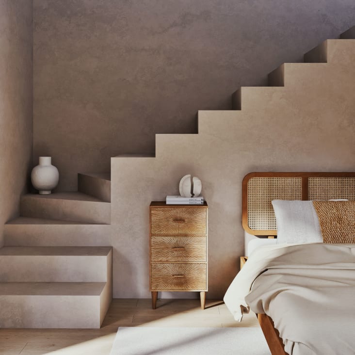 Maisons Du Monde LOUISON - Cajonera Pequeña Marrón Con 3 Cajones