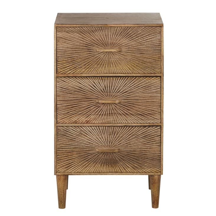 Maisons du Monde LOUISON - Cajonera pequeña marrón con 3 cajones