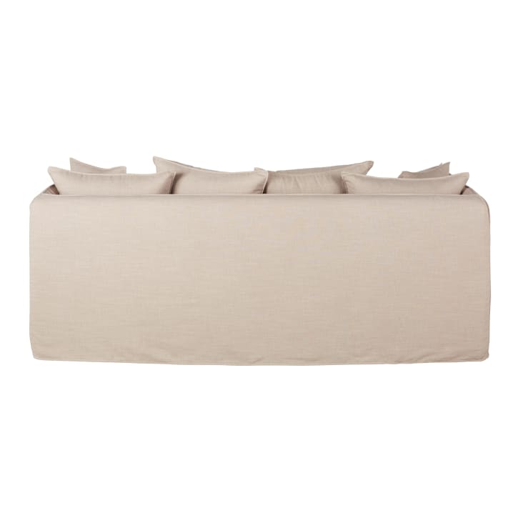Maisons Du Monde Louvain - Sofá Cama De 3/4 Plazas De Tela Beige Efecto Lino Colchón 10 Cm