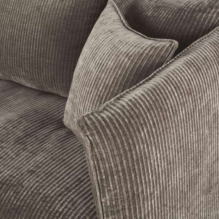 Maisons Du Monde Louvain - Sofá De 2/3 Plazas De Terciopelo Acanalado Marrón