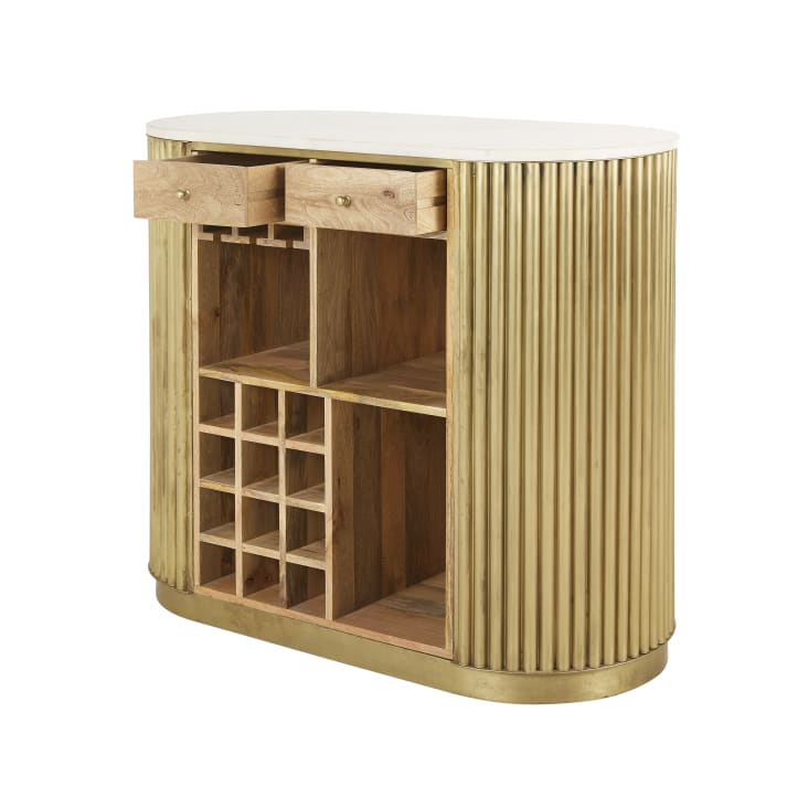 Maisons Du Monde Louxor - Barra De Metal Ondulado 2 Cajones Color Latón