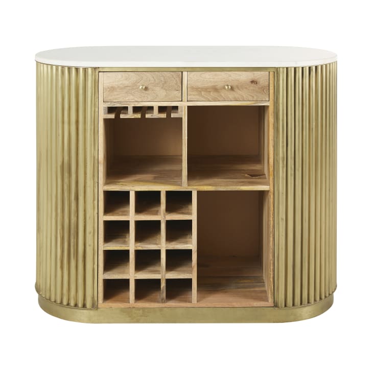 Maisons Du Monde Louxor - Barra De Metal Ondulado 2 Cajones Color Latón