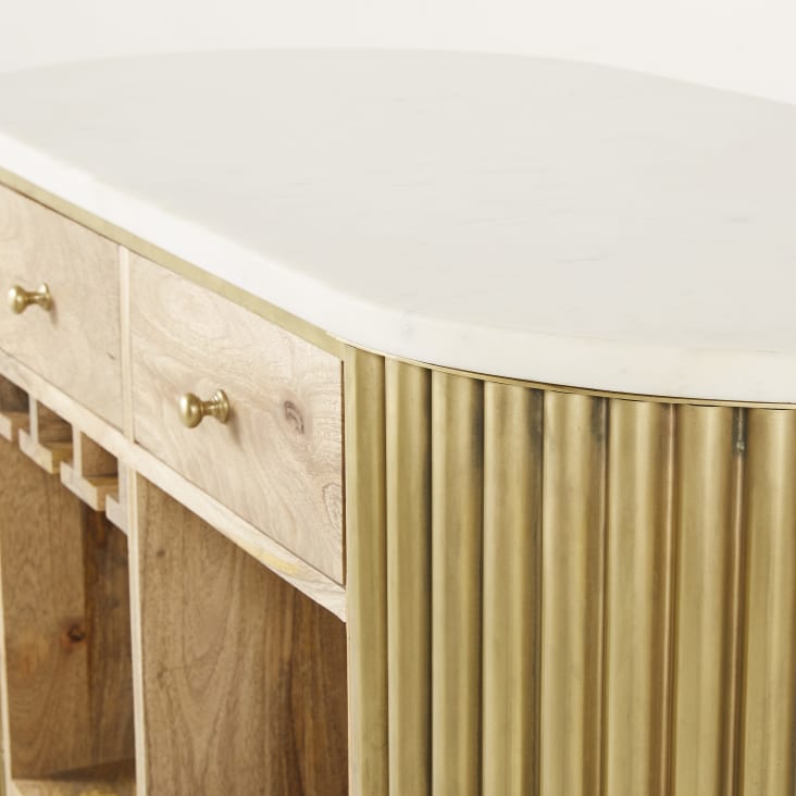 Maisons Du Monde Louxor - Barra De Metal Ondulado 2 Cajones Color Latón