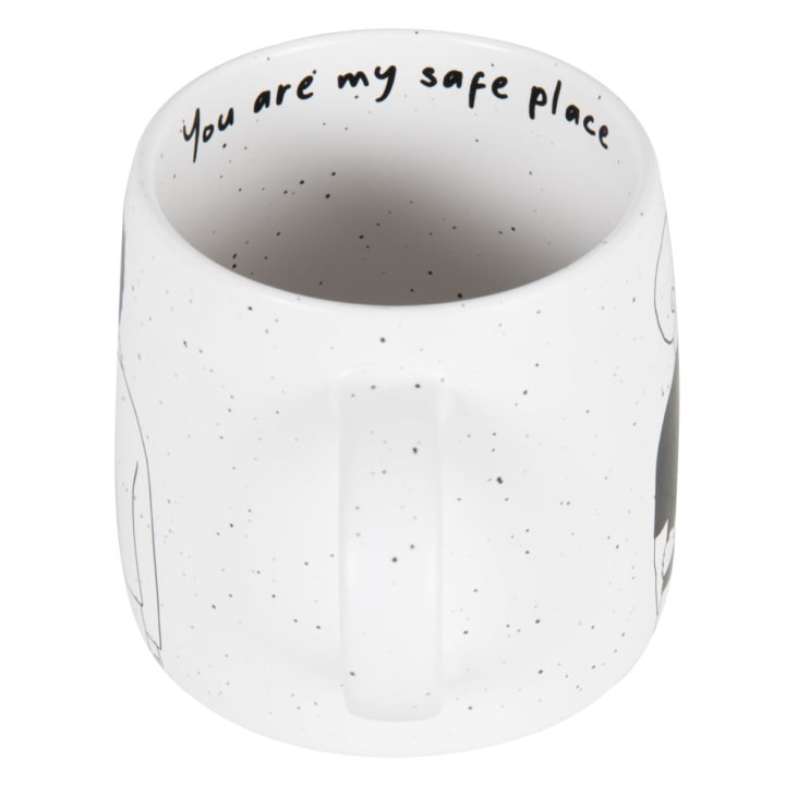 Maisons Du Monde LOVE - Lote De 2 - Taza De Cerámica Blanca Y Negra Con Motivo De Pareja