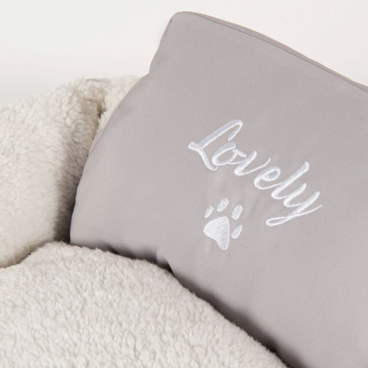 Maisons Du Monde Lovely Little Friend - Cesta Para Perro De Algodón Blanco Roto Con Estampado
