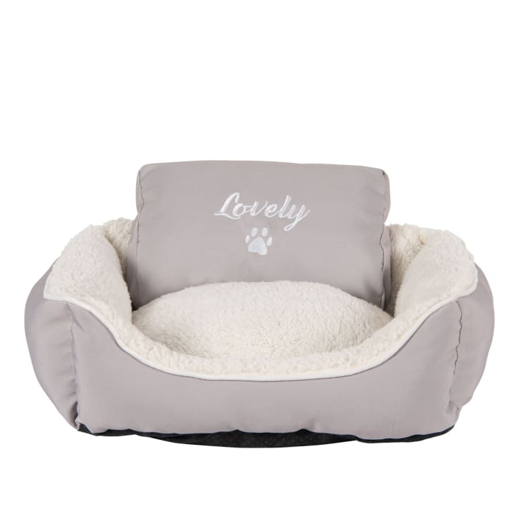 Maisons du Monde Lovely little friend - Cesta para perro de algodón blanco roto con estampado