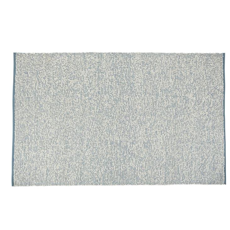 Maisons du Monde LOVEO - Alfombra de algodón reciclado color crudo y azul 160 x 230