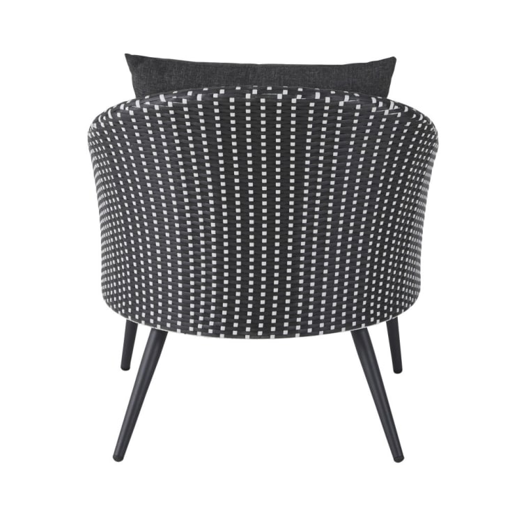 Maisons Du Monde Lubi Business - Sillón Profesional Gris Y Negro Con Motivos Decorativos Redondos Blancos