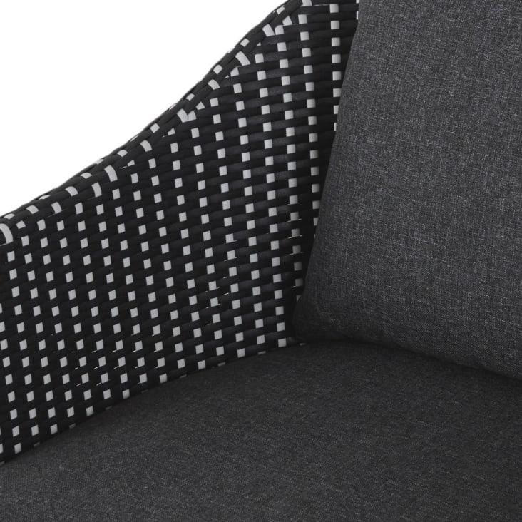 Maisons Du Monde Lubi Business - Sillón Profesional Gris Y Negro Con Motivos Decorativos Redondos Blancos
