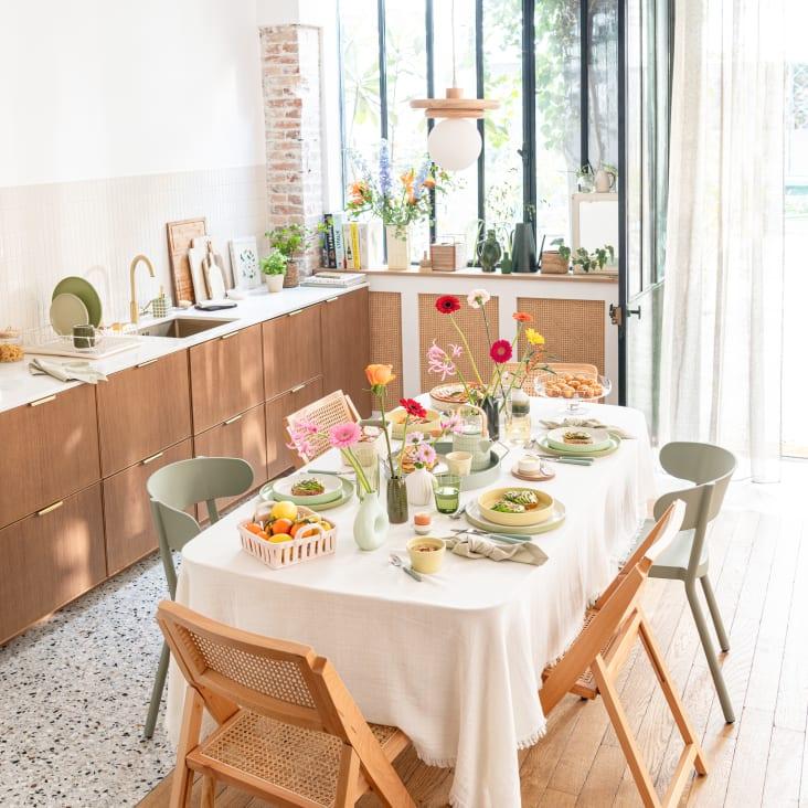 Maisons Du Monde LUCIOLE - Juego De Cuencos De Aperitivo (x4) De Gres Verde Amarillo Y Rosa
