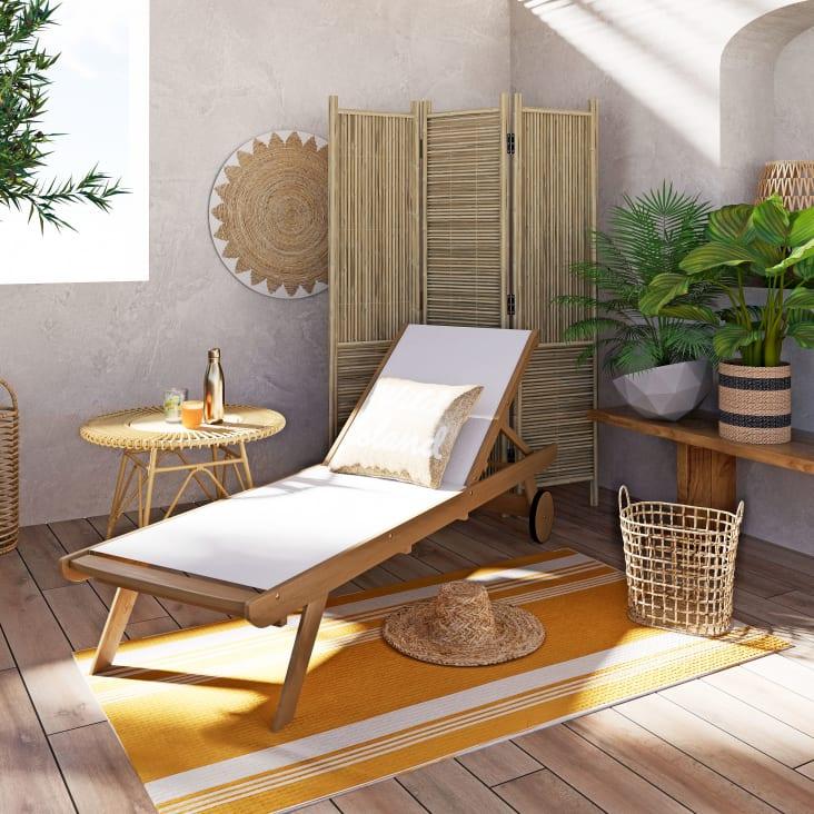 Maisons Du Monde Luiana - Banco De Jardín De Teca Maciza Efecto Veteado