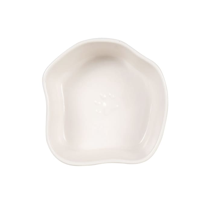 Maisons Du Monde Luna - Comedero Para Mascotas De Gres Blanco Roto De 16 Cm