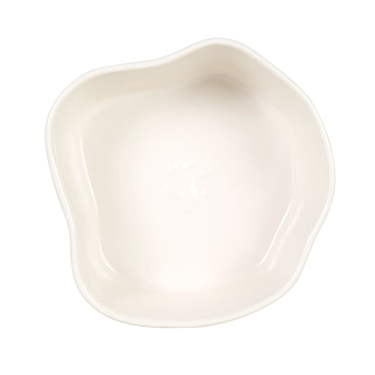 Maisons Du Monde Luna - Comedero Para Mascotas De Gres Blanco Roto De 21 Cm