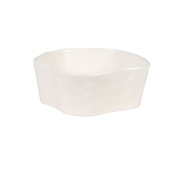 Maisons du Monde Luna - Comedero para mascotas de gres blanco roto de 21 cm