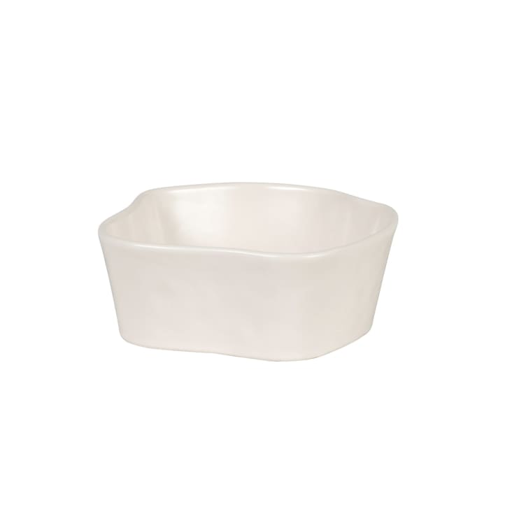 Maisons du Monde Luna - Comedero para mascotas de gres blanco roto de 16 cm