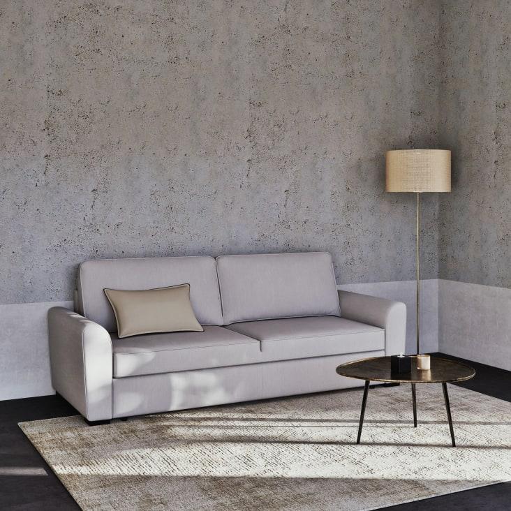 Maisons Du Monde LURANO - Lámpara De Pie De Metal Dorado Con Pantalla De Rejilla De Ratán Trenzado Alt. 168