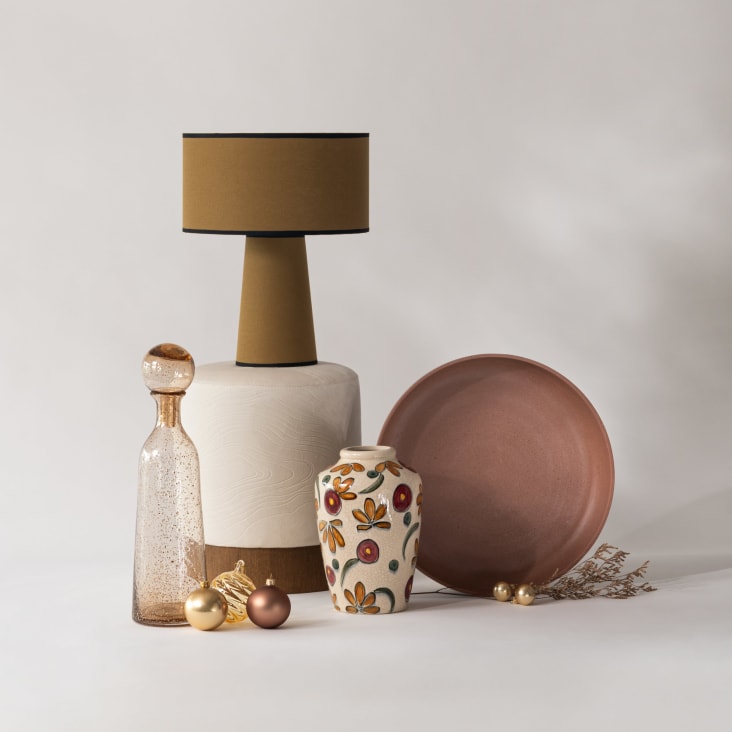 Maisons Du Monde LUXOR - Frasco Decorativo De Cristal ámbar Y Dorado Alt. 34