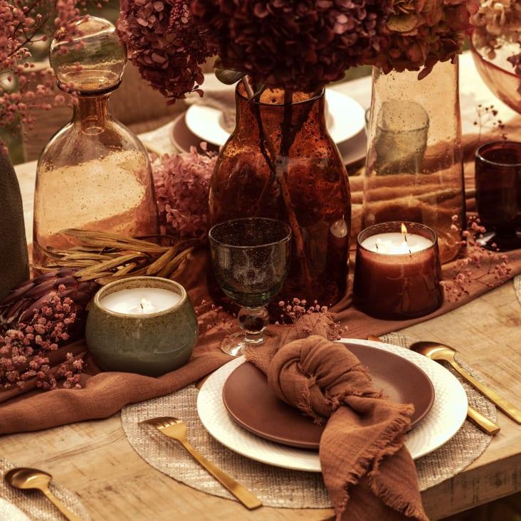 Maisons Du Monde LUXOR - Frasco Decorativo De Cristal ámbar Y Dorado Alt. 34