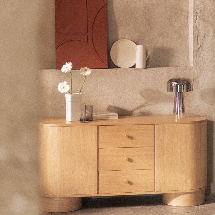 Maisons Du Monde Lynn - Jarrón De Gres Blanco Roto Alt. 25 Cm