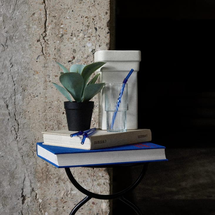 Maisons Du Monde Lynn - Jarrón De Gres Blanco Roto Alt. 25 Cm