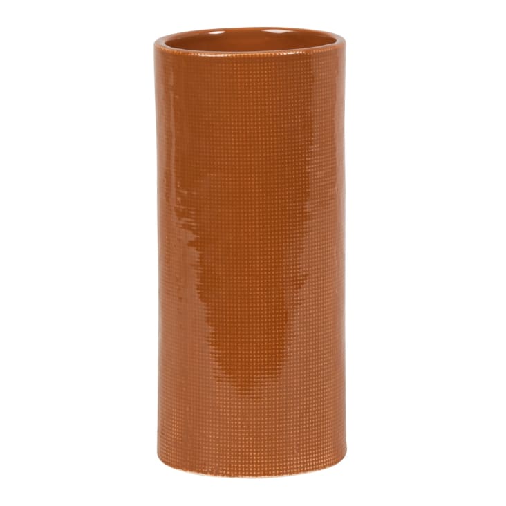 Maisons du Monde Machar - Jarrón de porcelana naranja Alt. 24 cm