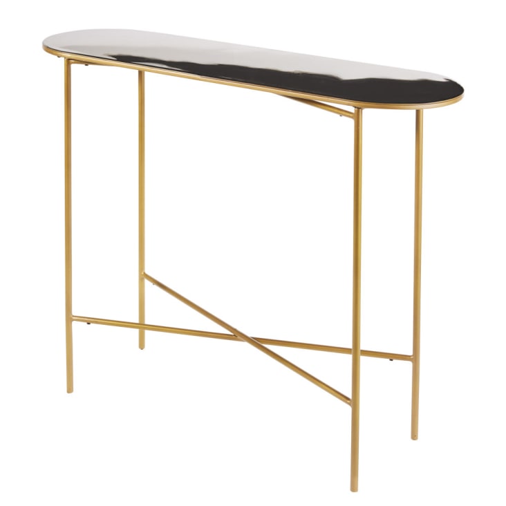 Maisons Du Monde Maddie - Consola De Metal Dorado Y Negro