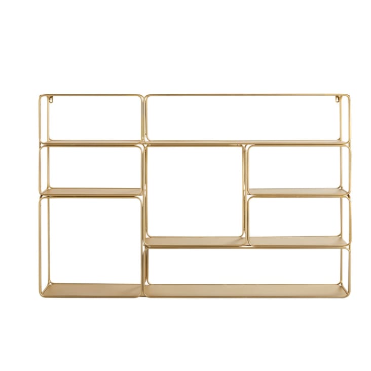 Maisons du Monde Madeline - Estantería de pared de metal dorado